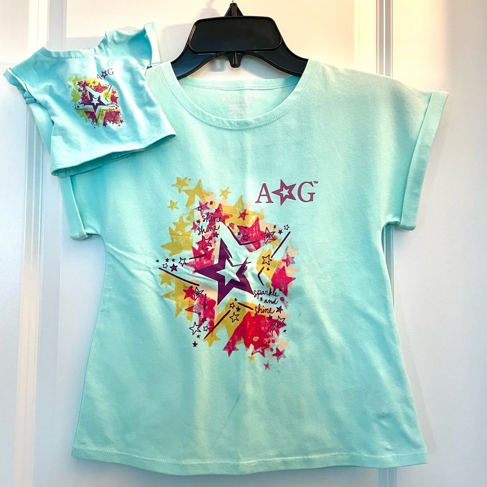 American girl kids shirt with matching shirt for 18” doll
